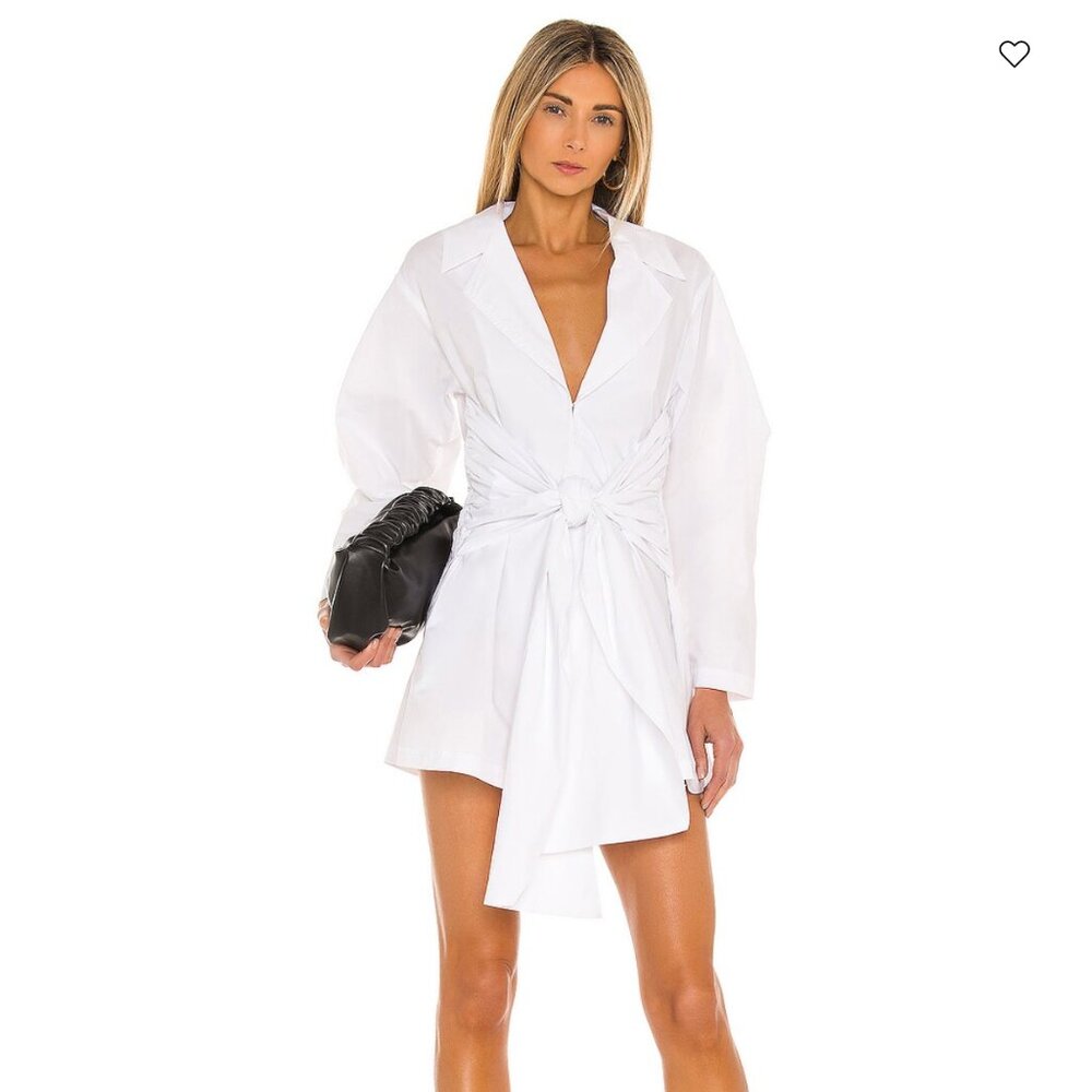 Revolve L'Academie Draya Tie Waist Mini Shirt Dress